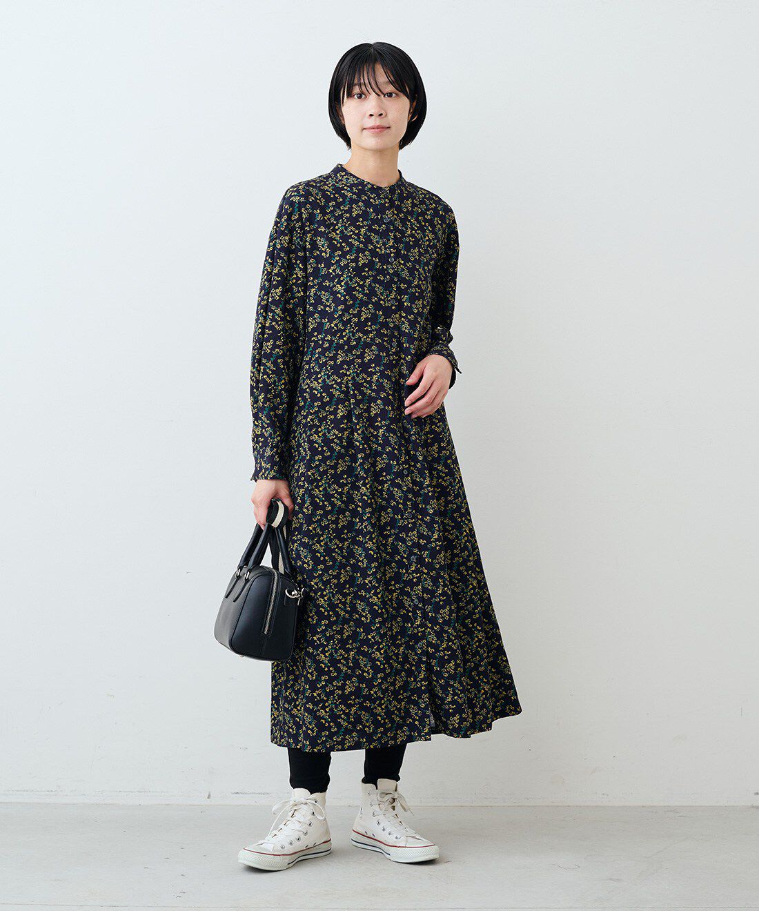 THREE FIFTY STANDARD|シルク混レギンス　ＴＦＳのコーディネート|モデル身長：163cm 着用サイズ：M