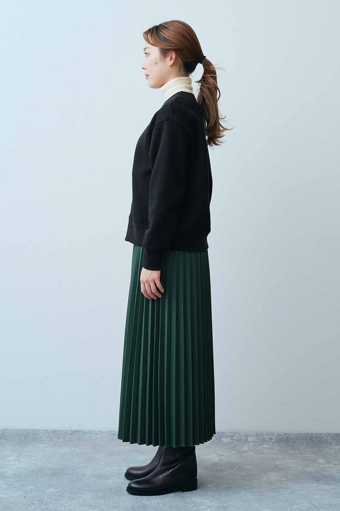 THREE FIFTY STANDARD|裏起毛のジップカーディガンＢＫ　ＴＦＳとあったか両面起毛タートルＴＦＳのコーディネート