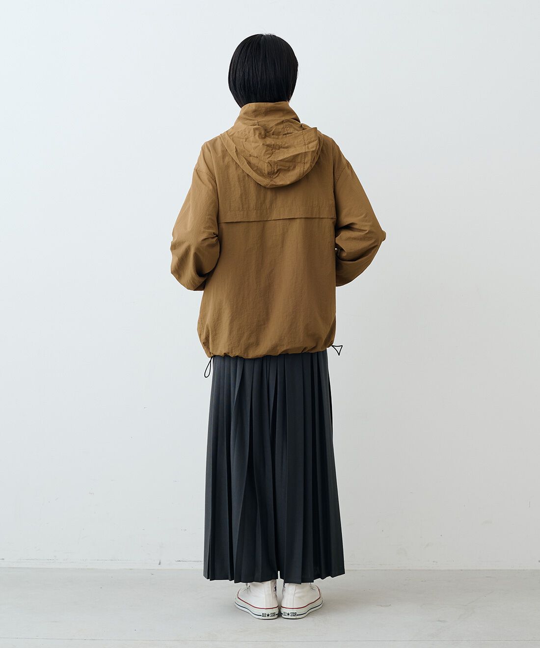 THREE FIFTY STANDARD|カットソーのプリーツスカートＧＹ　ＴＦＳのコーディネート|モデル身長：163cm 着用サイズ：M