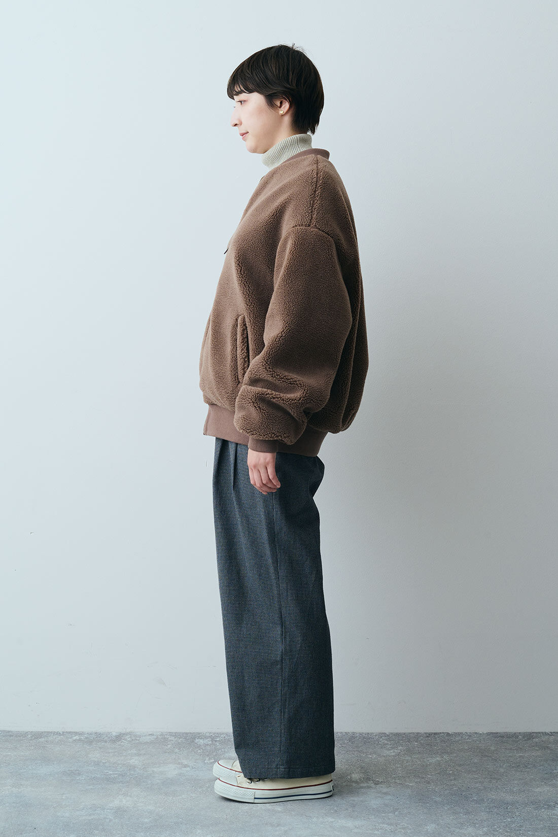 THREE FIFTY STANDARD|千鳥格子のタックワイドパンツＴＦＳのコーディネート