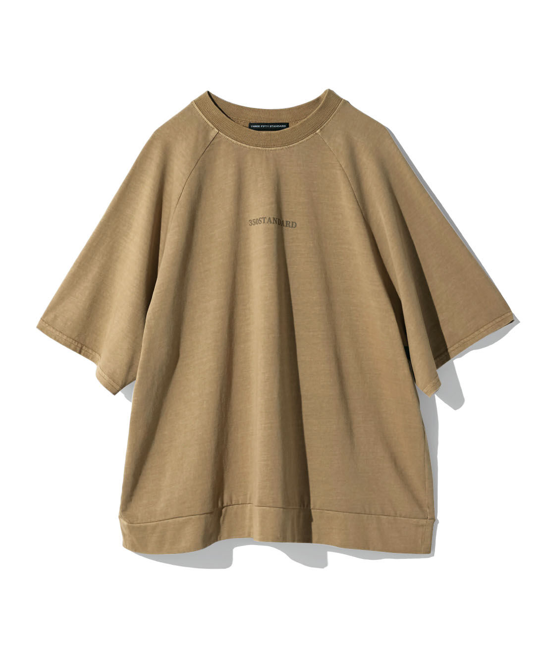 THREE FIFTY STANDARD［スリーフィフティースタンダード］|THREE FIFTY STANDARD　ピグメント加工のロゴプリントＴシャツの会|カーキベージュ