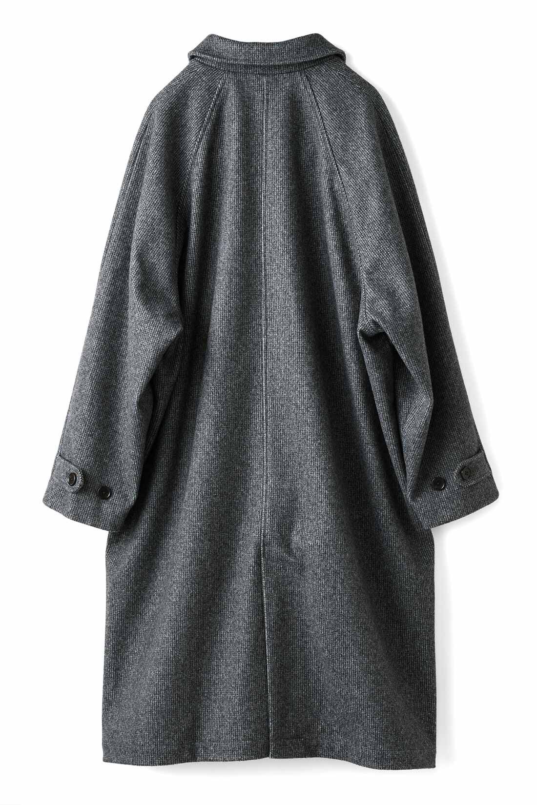 THREE FIFTY STANDARD［スリーフィフティースタンダード］|THREE FIFTY STANDARD　小谷 実由さんと作った 細かいチェック柄のアンクルコート〈グレー〉|BACK