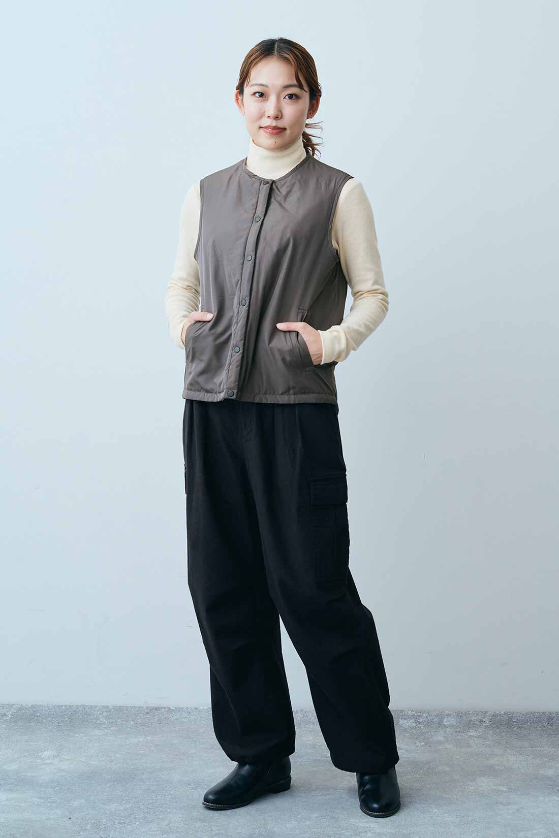 THREE FIFTY STANDARD|リバーシブル中わたベストＴＦＳと微起毛カーゴパンツＢＫ　ＴＦＳのコーディネート