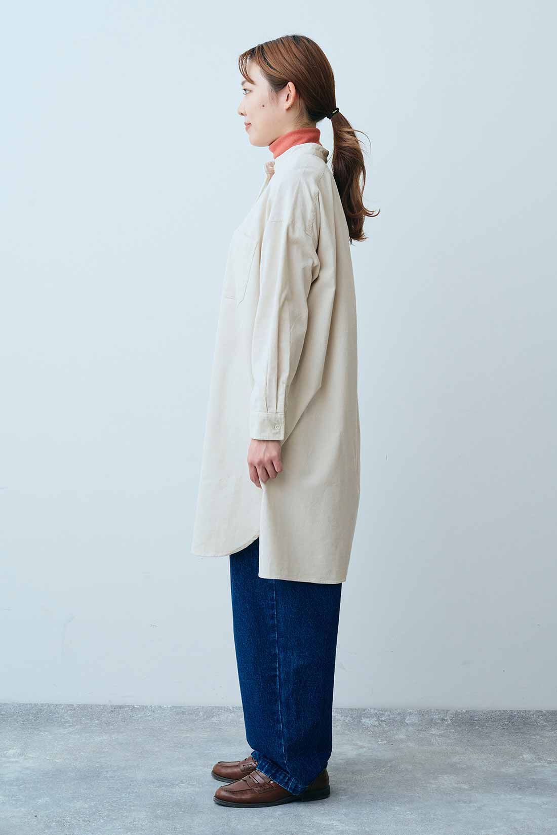 THREE FIFTY STANDARD|コーデュロイチュニックワンピースＷＨ　ＴＦＳと１０オンスデニムイージーパンツＴＦＳのコーディネート