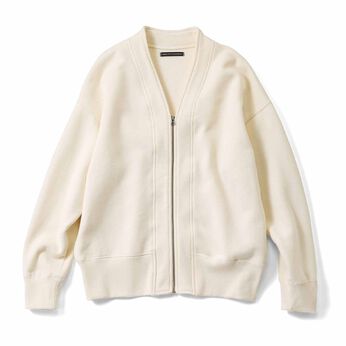 THREE FIFTY STANDARD | 裏起毛のジップアップ ジャケット〈アイボリー〉