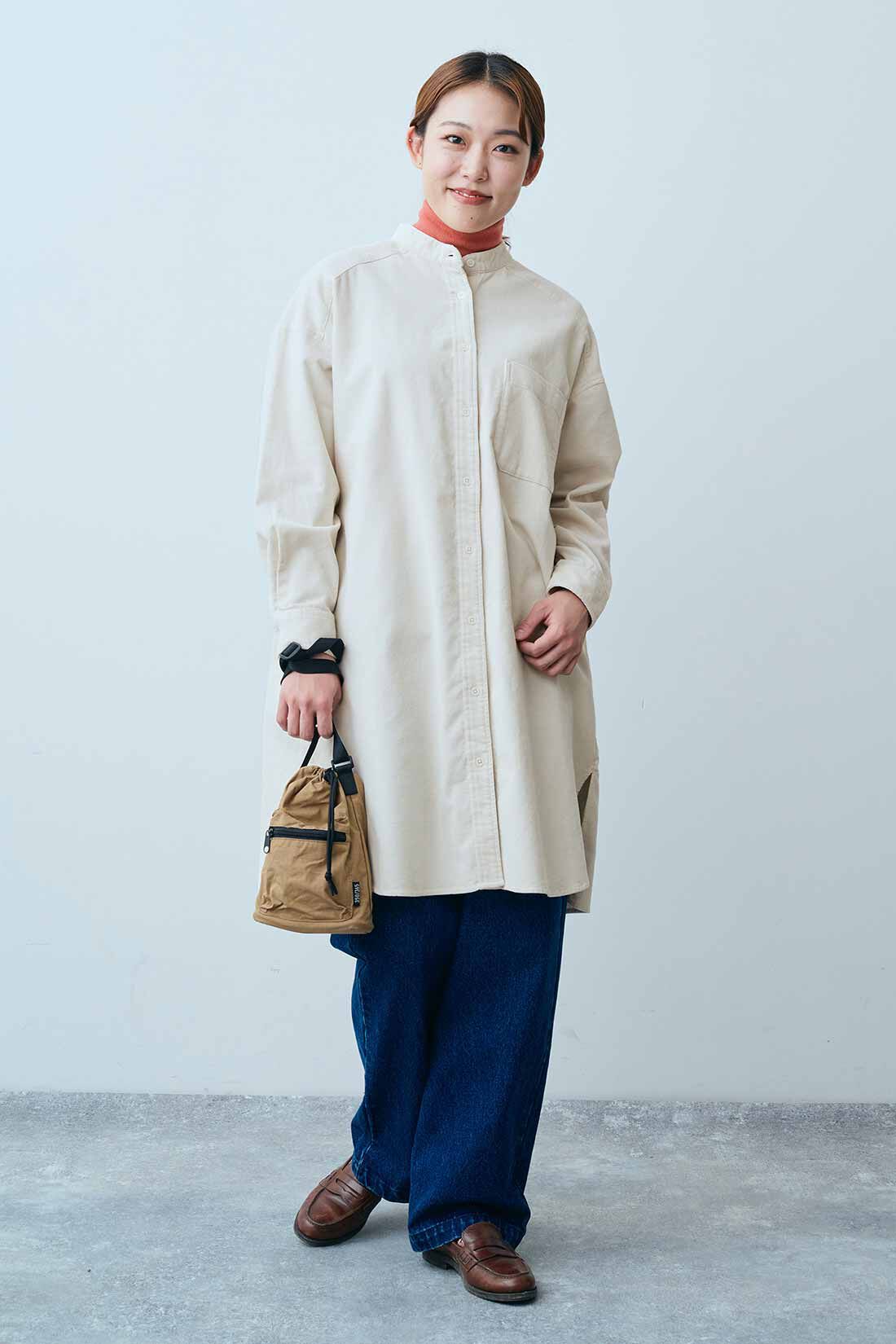 THREE FIFTY STANDARD|コーデュロイチュニックワンピースＷＨ　ＴＦＳと１０オンスデニムイージーパンツＴＦＳのコーディネート