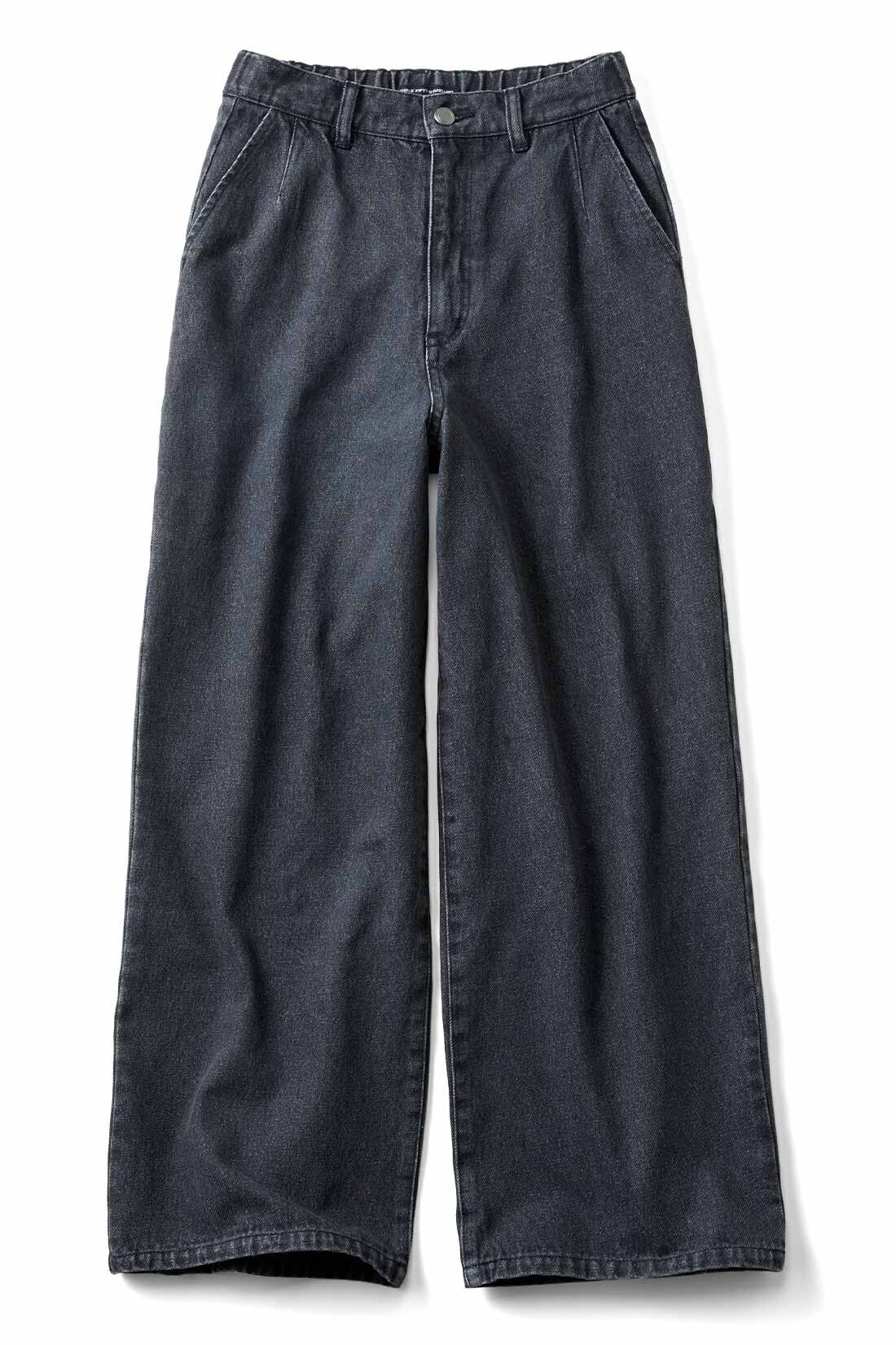 THREE FIFTY STANDARD［スリーフィフティースタンダード］|THREE FIFTY STANDARD ブリーチ加工をほどこしたブラックデニムパンツ