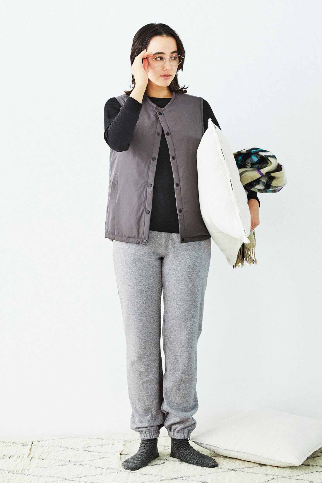 THREE FIFTY STANDARD|フライス編みのラグランＴシャツＴＦＳと裏シャギージョガーパンツＴＦＳのコーディネート