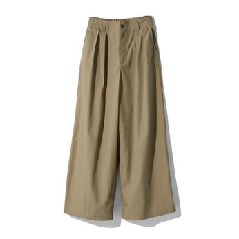 THREE FIFTY STANDARD［スリーフィフティースタンダード］ | 綿100％ 上品 接触冷感素材 ワイドパンツ 〈カーキベージュ〉