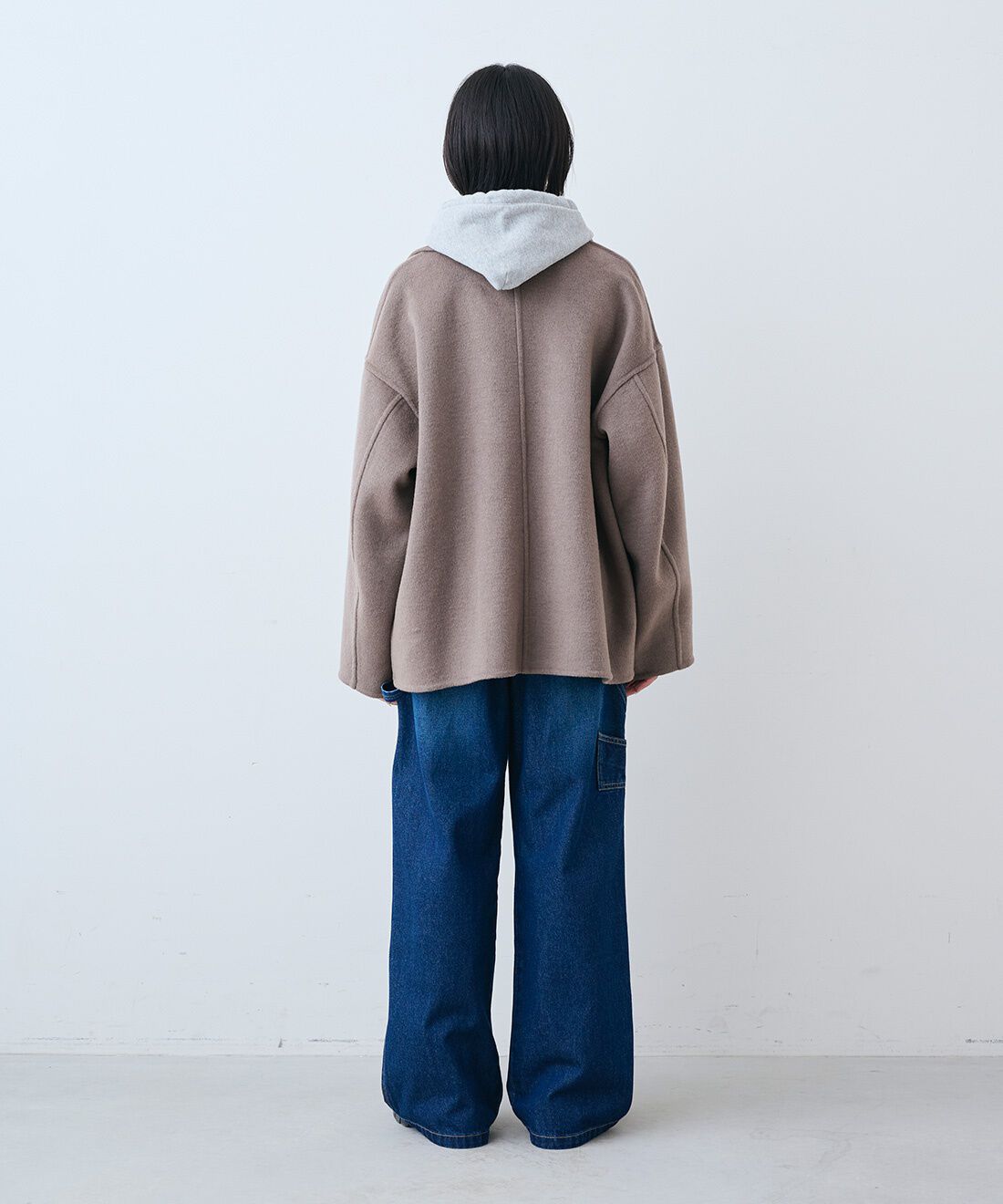 THREE FIFTY STANDARD［スリーフィフティースタンダード］|トンプキン裏毛スウェット パーカー〈杢グレー〉と11.5oz デニムのペインター パンツのコーディネート