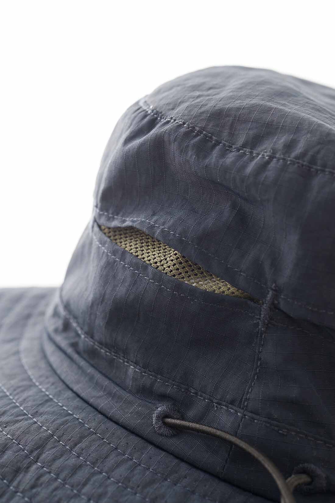THREE FIFTY STANDARD|THREE FIFTY STANDARD サファリハット〈ネイビー〉|カーキグリーンのメッシュで、通気性もデザイン性もアップ。