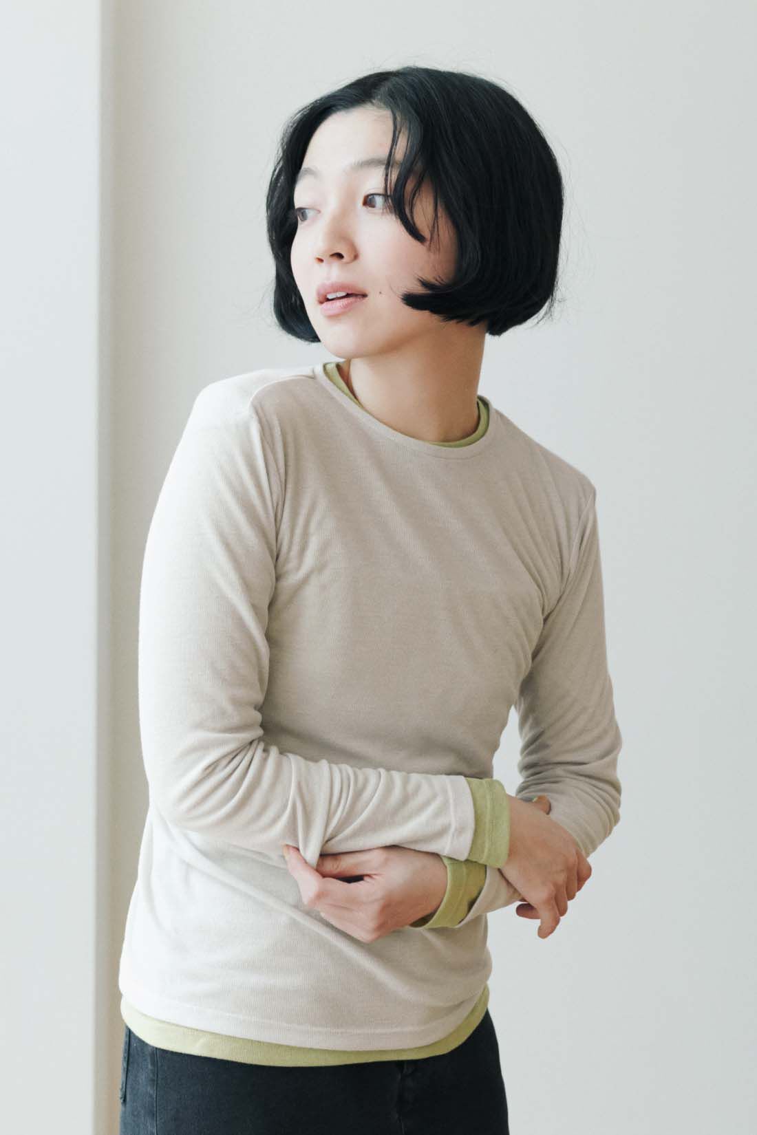 THREE FIFTY STANDARD|シアーなカットソートップスの会のコーディネート