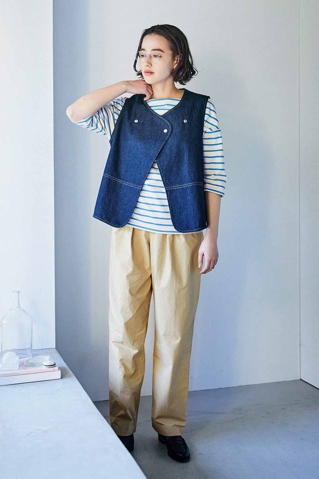 THREE FIFTY STANDARD|THREE FIFTY STANDARD 編集部と作った シンプルにこだわったラップデザインのデニムベスト