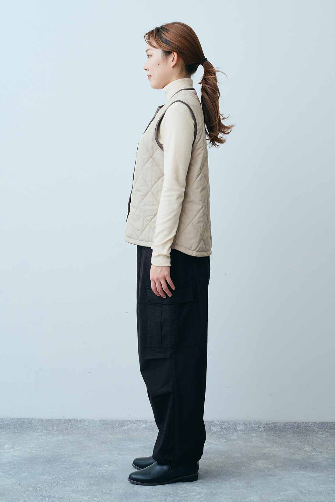 THREE FIFTY STANDARD|リバーシブル中わたベストＴＦＳと微起毛カーゴパンツＢＫ　ＴＦＳのコーディネート