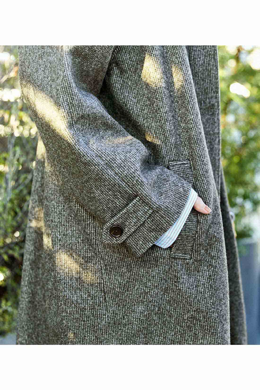 THREE FIFTY STANDARD［スリーフィフティースタンダード］|THREE FIFTY STANDARD　小谷 実由さんと作った 細かいチェック柄のアンクルコート〈グレー〉
