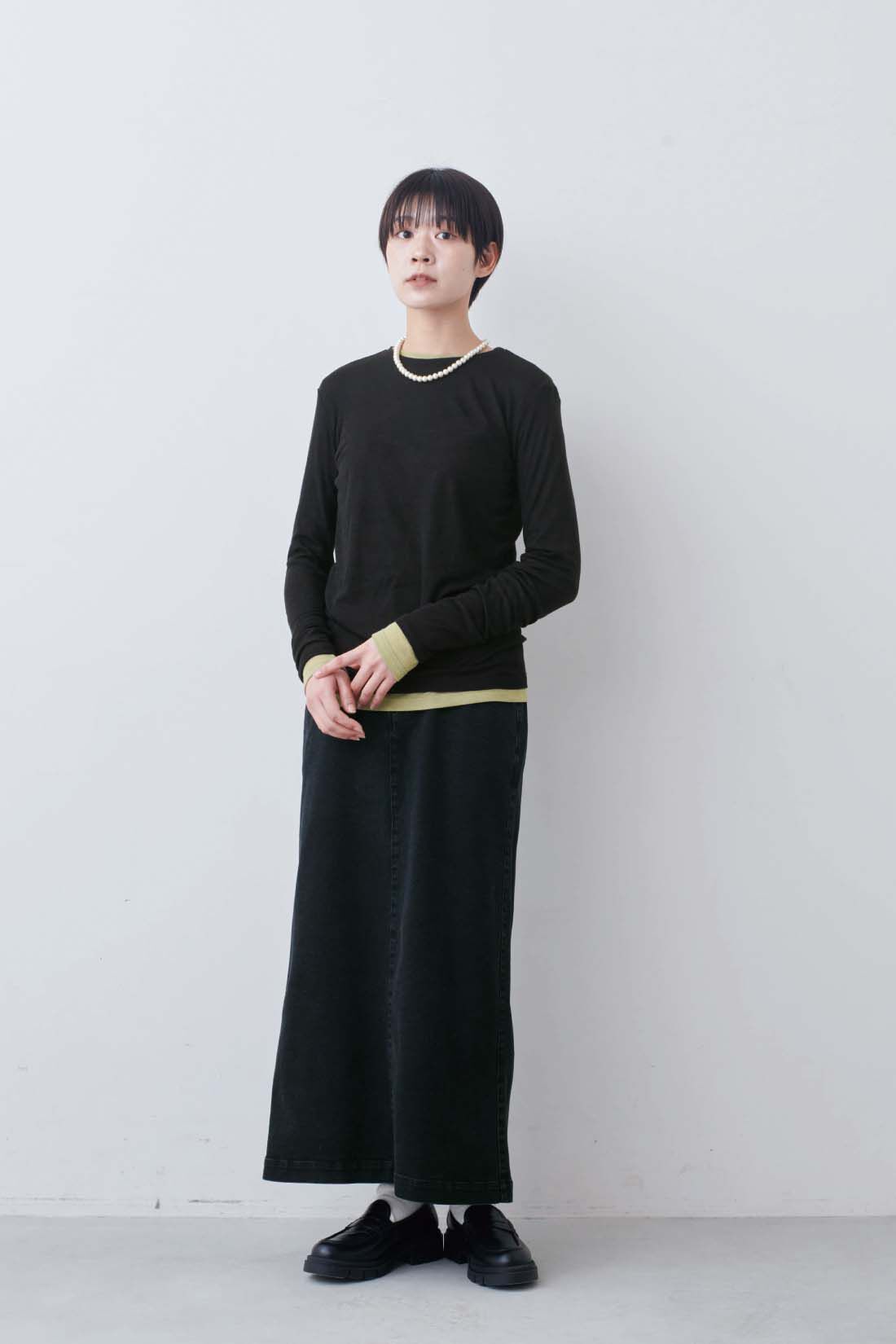 THREE FIFTY STANDARD|シアーなカットソートップスの会のコーディネート