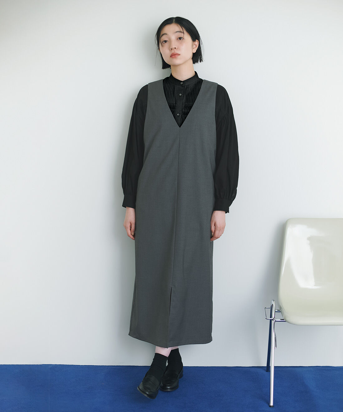 THREE FIFTY STANDARD|ピンタックのオーバーブラウスＢＫ　ＴＦＳのコーディネート