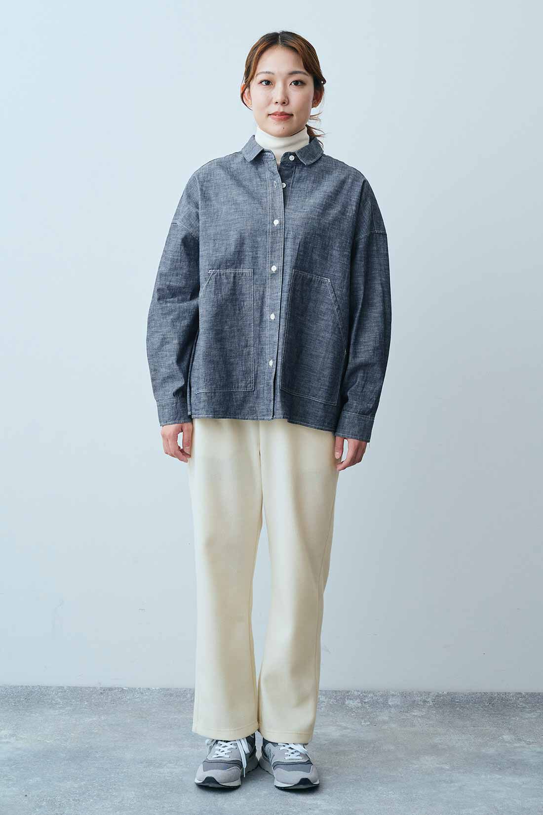 THREE FIFTY STANDARD|あったか両面起毛タートルＴＦＳときちんと見えカットソーパンツＴＦＳのコーディネート