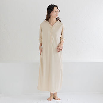 FELISSIMO Mama | バスローブワンピ―ス　お風呂上り　ルームウェア〈ライトベージュ〉