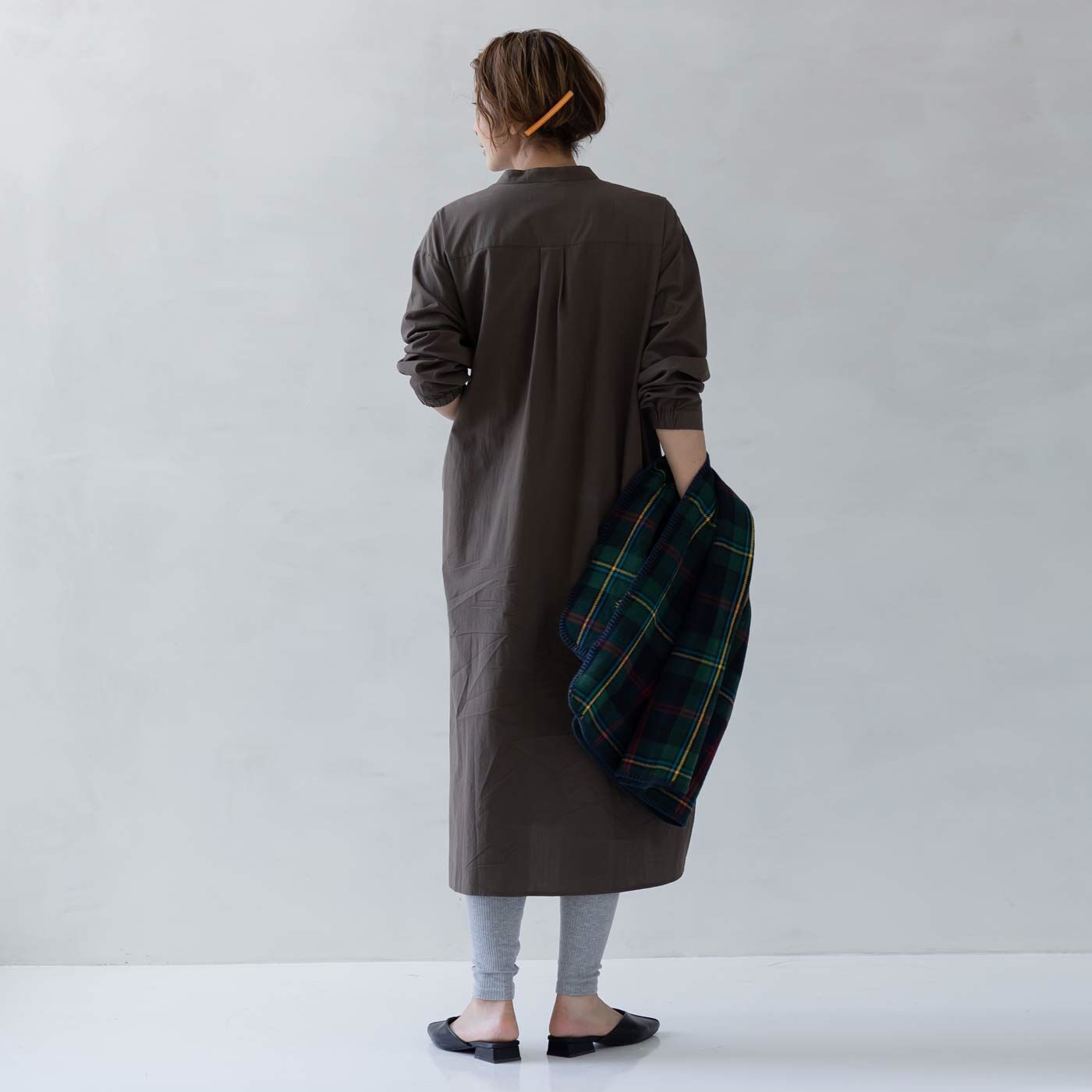 FELISSIMO Mama|Moredde　マタニティから産後も使える　しめつけないのが心地いいウエストクロス仕様のリブレギンス〈杢グレー〉