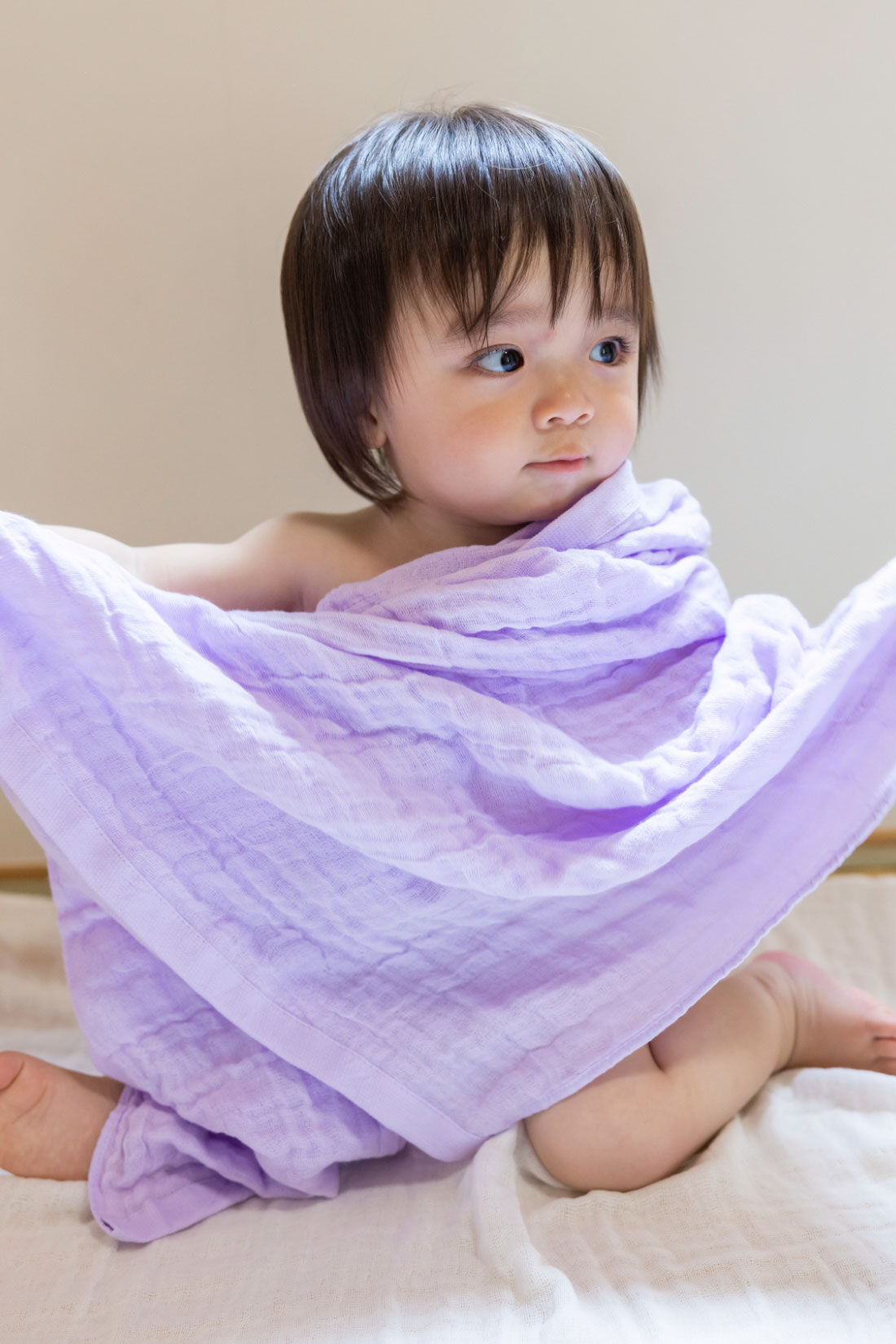 FELISSIMO Mama|［Mama select］おぼろタオル　べビー専用　おくるみタオル〈ベビーブルー〉