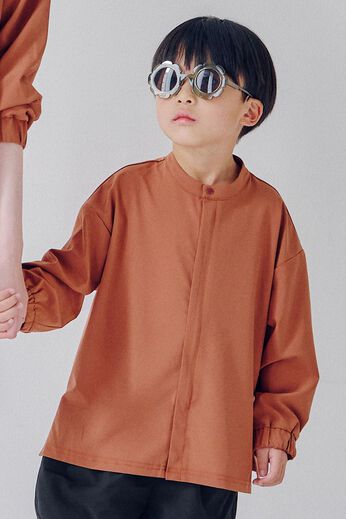 FELISSIMO Mama | シャツ UVカット キッズラッシュガード 〈アプリコットブラウン〉