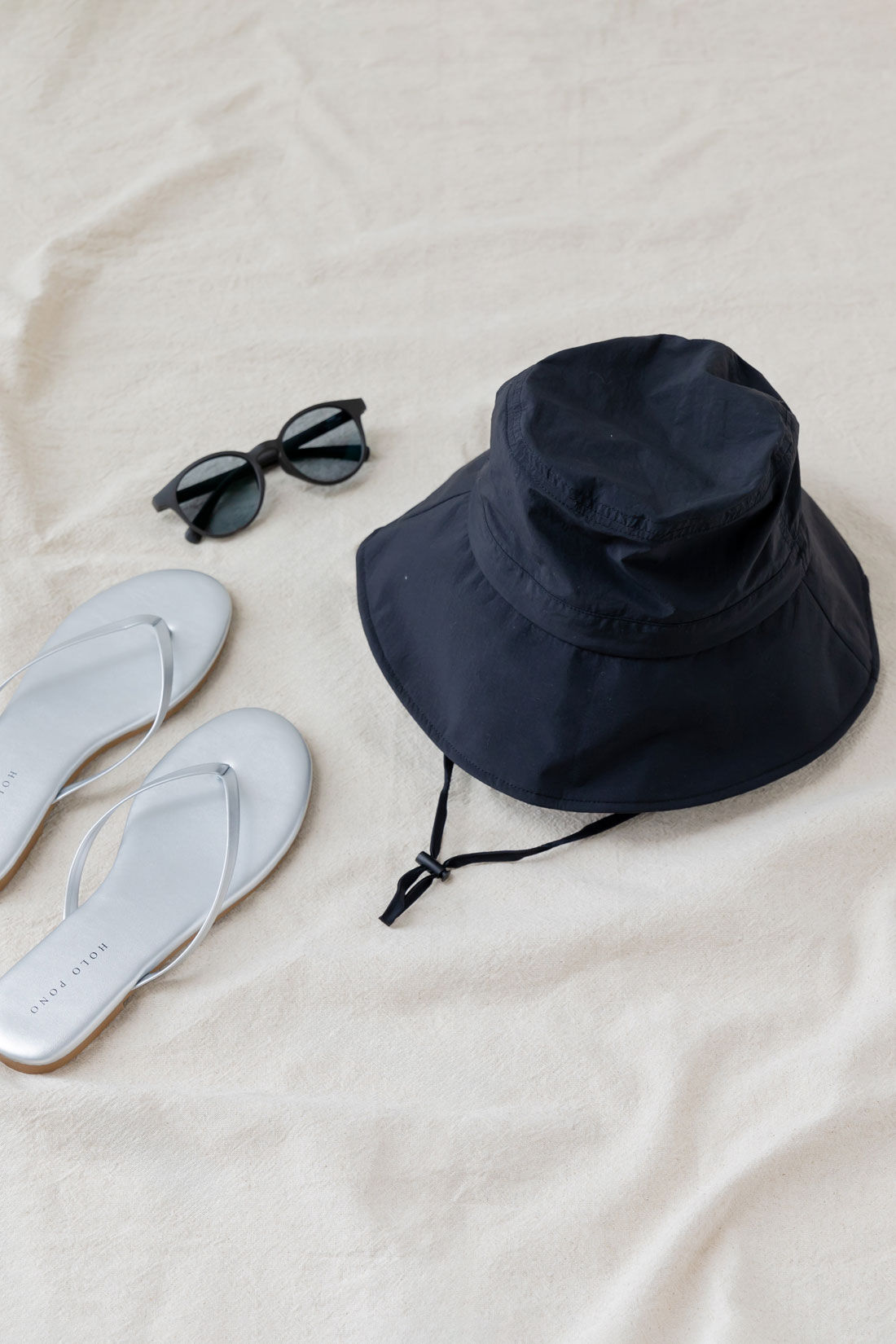 FELISSIMO Mama|Moredde　UV98％カット＆撥水加工　持ち運びがらくちんなつば広ブリムハット〈ブラック〉