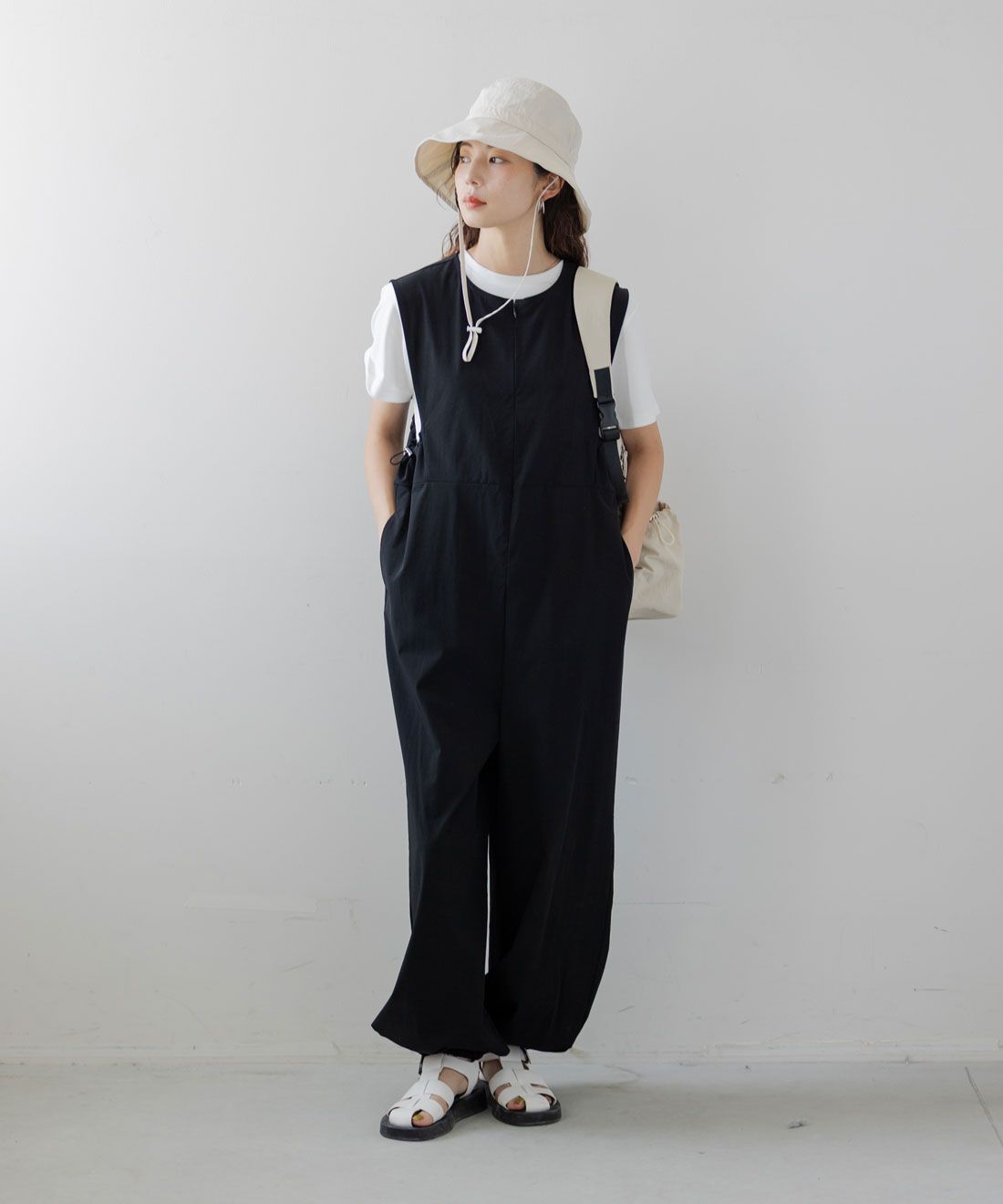 FELISSIMO Mama|Moredde　ＵＶカット＆撥水　ラッシュガードオールインワン〈ブラック〉