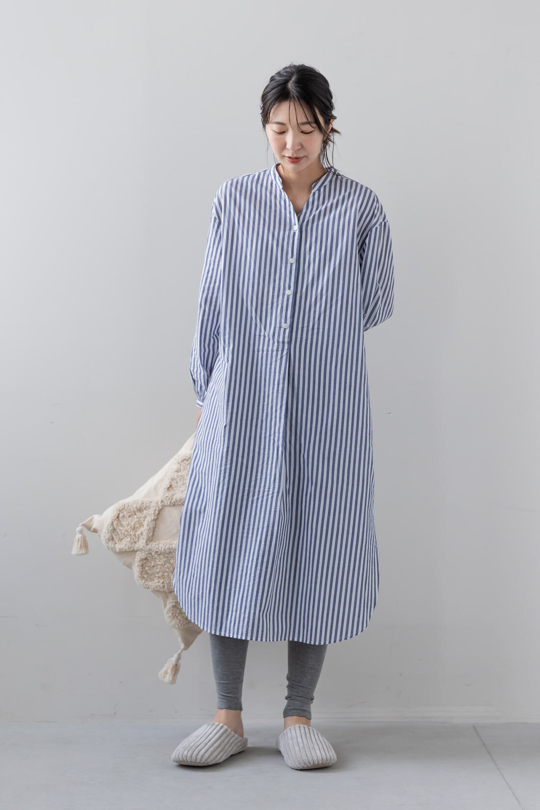 FELISSIMO Mama|Moredde　マタニティから産後も使える　心地いい素材のおなかすっぽりレギンス〈杢グレー〉|キックバックがいい生地なので産後も使えます
