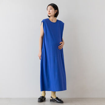 FELISSIMO Mama | 授乳が簡単  カットソー マタニティワンピース 〈ブルー〉