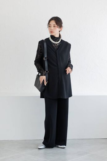 FELISSIMO Mama | カットソーセットアップ　マタニティセットアップ　〈ブラック〉