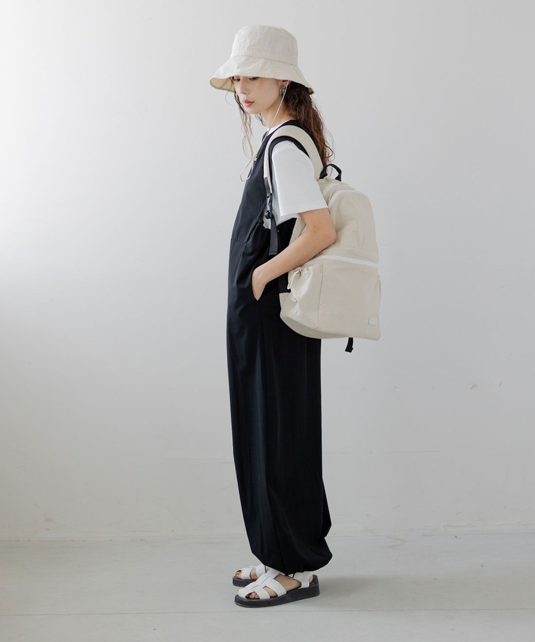 FELISSIMO Mama|Moredde　UV98％カット＆撥水加工　持ち運びがらくちんなつば広ブリムハット〈アイボリー〉