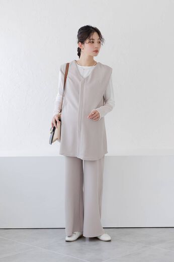 FELISSIMO Mama | カットソーセットアップ　マタニティセットアップ　〈グレージュ〉