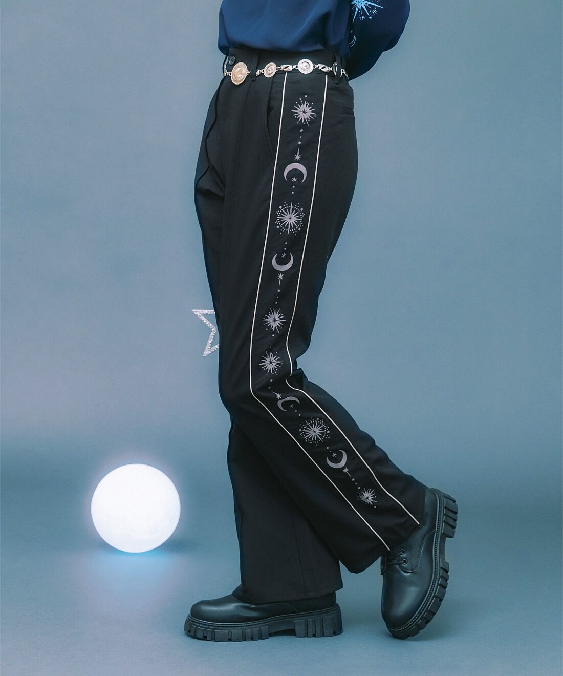 魔法部|魔法部　星を導き月を映す　ラインすそフレアパンツ