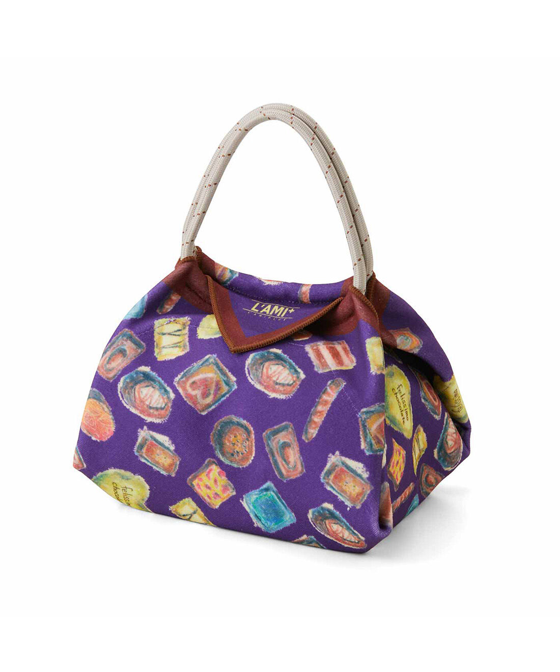 L'AMIPLUS［ラミプリュス］|ラミプリュス チョコレートバイヤーみりとコラボ 特殊繊維で結ばずピタッ 持ち手が付いてる大きめサイズのひっつクロスの会|〈ボンボンショコラ〉