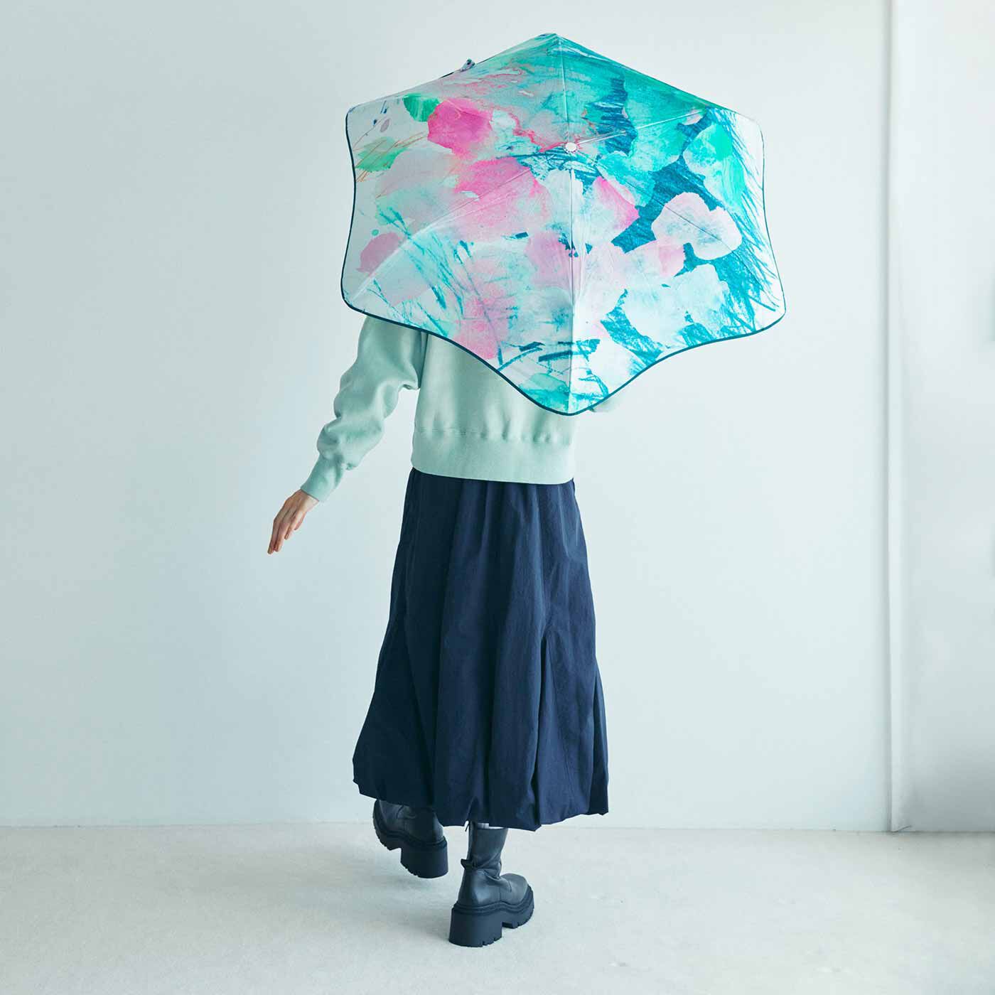 L'AMIPLUS［ラミプリュス］|ラミプリュス×ユニカラート ギャザー袋にIN！ 先のとがっていないやさしい折りたたみ UVカット晴雨兼用傘の会
