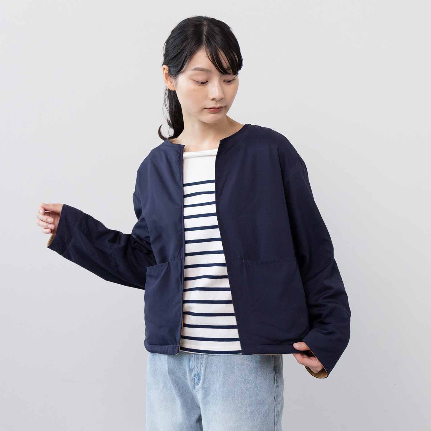 L'AMIPLUS［ラミプリュス］|ラミプリュス 撥水（はっすい）きれいめ素材とやわらかフリースで本当にどっちも使える リバーシブルジャケットの会