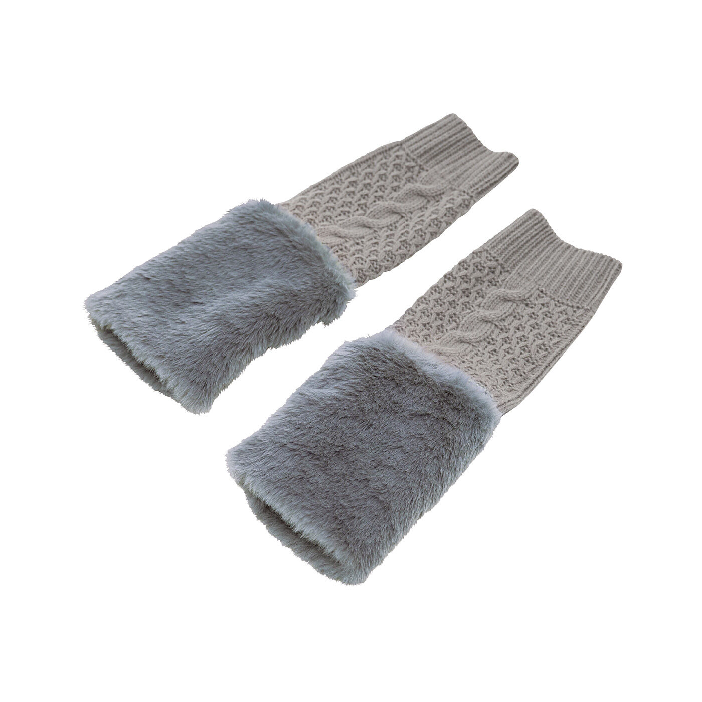 L'AMIPLUS|ラミプリュス　袖口からのすき間風をブロック！　指先が使えて便利なエコファーアームカバーの会|〈ライトグレー〉