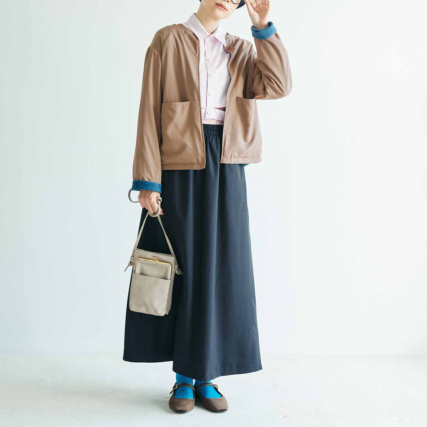 L'AMIPLUS［ラミプリュス］|ラミプリュス 撥水（はっすい）きれいめ素材とやわらかフリースで本当にどっちも使える リバーシブルジャケットの会|上下違うカラーでもおしゃれに着こなせます。