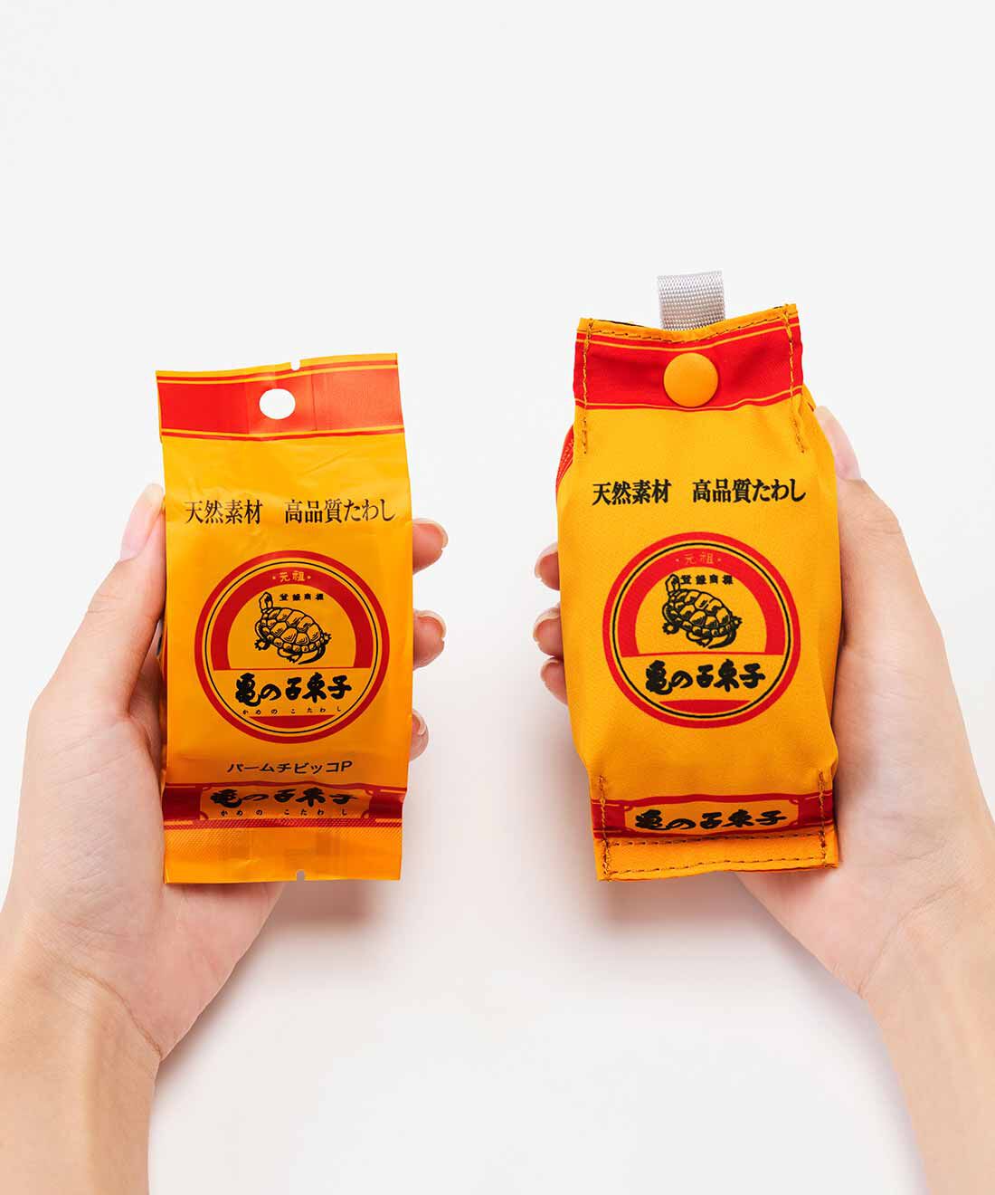 L'AMIPLUS|亀の子束子×ラミプリュス 亀の子束子パッケージにそっくりなポーチ付き撥水（はっすい）まち広エコバッグの会|ポーチは、サイズもつくりも本物のパッケージとそっくり！