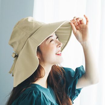 L'AMIPLUS［ラミプリュス］ | 涼やかUV ワイドハット〈ベージュ〉