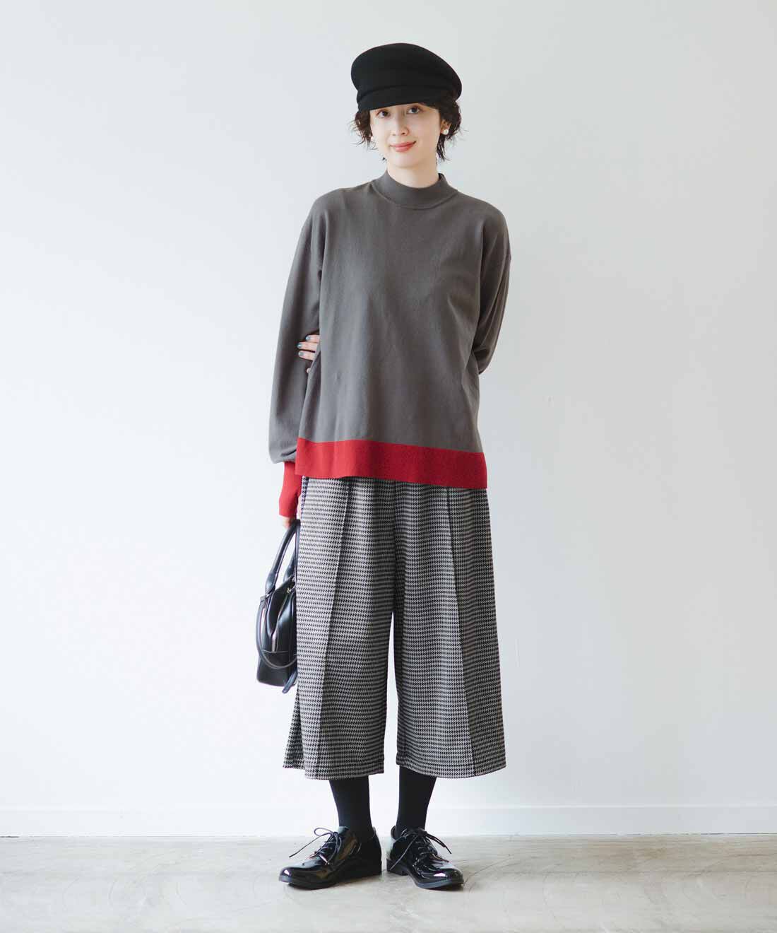 frauglatt|大人配色 プチハイネックのウォッシャブルニットトップスのコーディネート