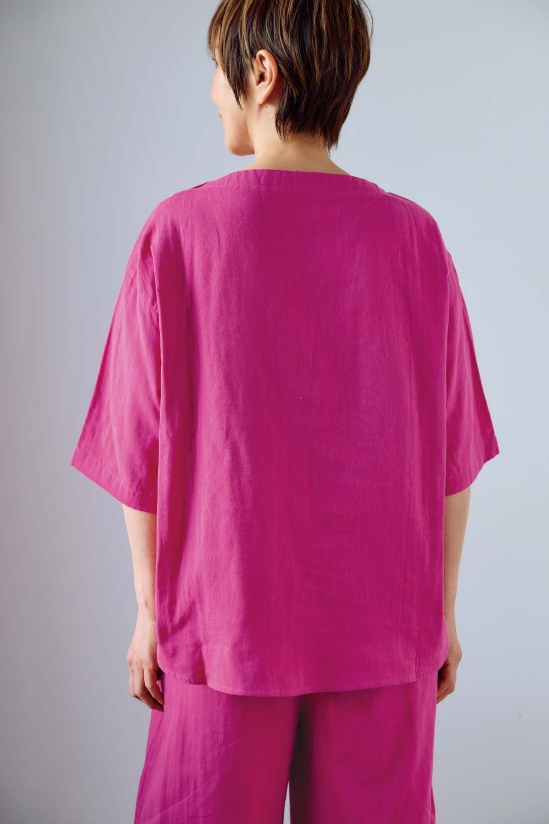 frauglatt［フラウグラット］|【セット割】大人の女史会×frauglatt　着まわし上手 オールインワン見え ダブルガーゼセットアップ|【トップス】 BACK