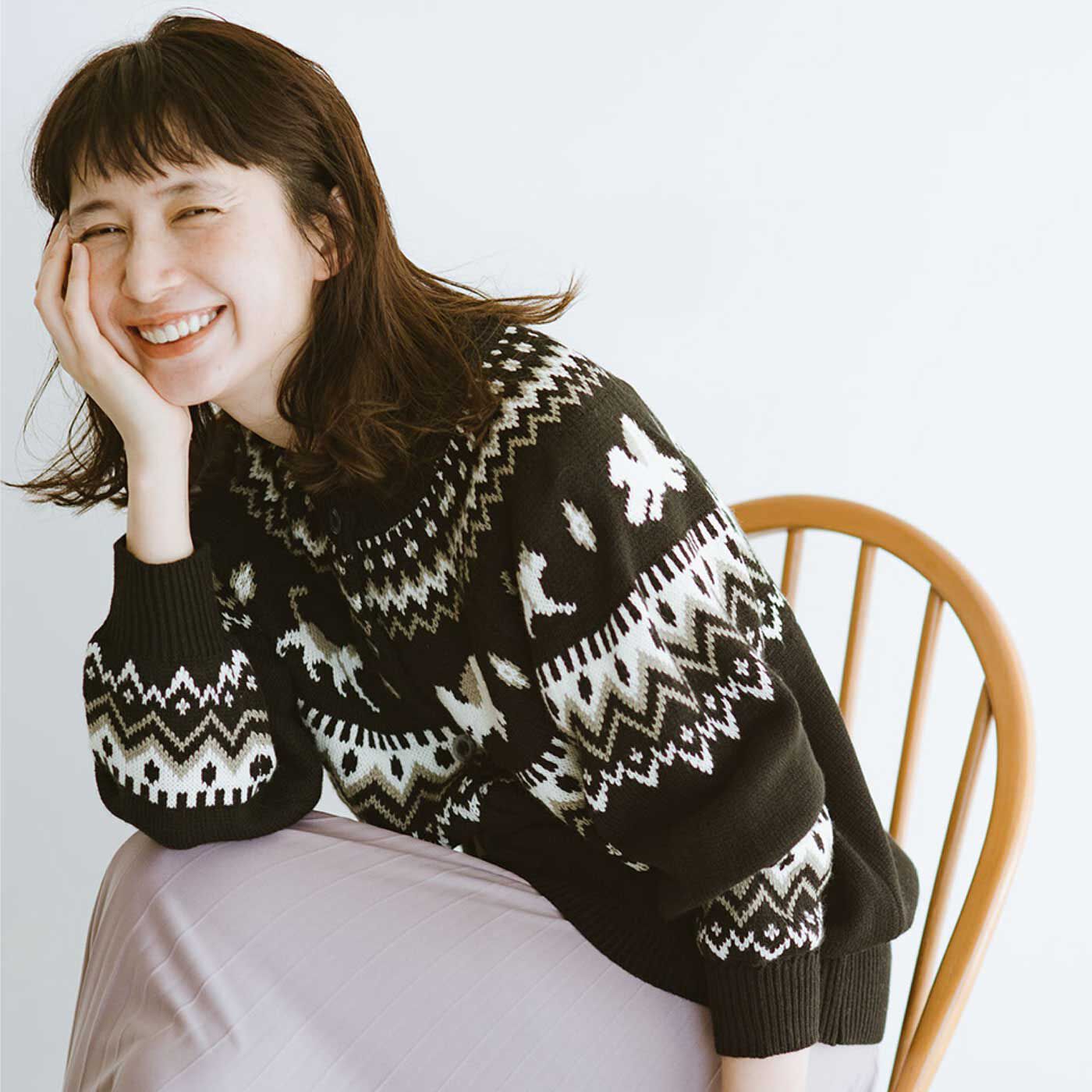 frauglatt|フラウグラット　kazumiさんとつくった 大人の華やか2-WAYニットカーディガン〈カブキ＆グー〉の会|いつもフラウグラットの洋服を素敵に着こなしてくれているモデルのkazumiさんとスペシャルなコラボが実現！