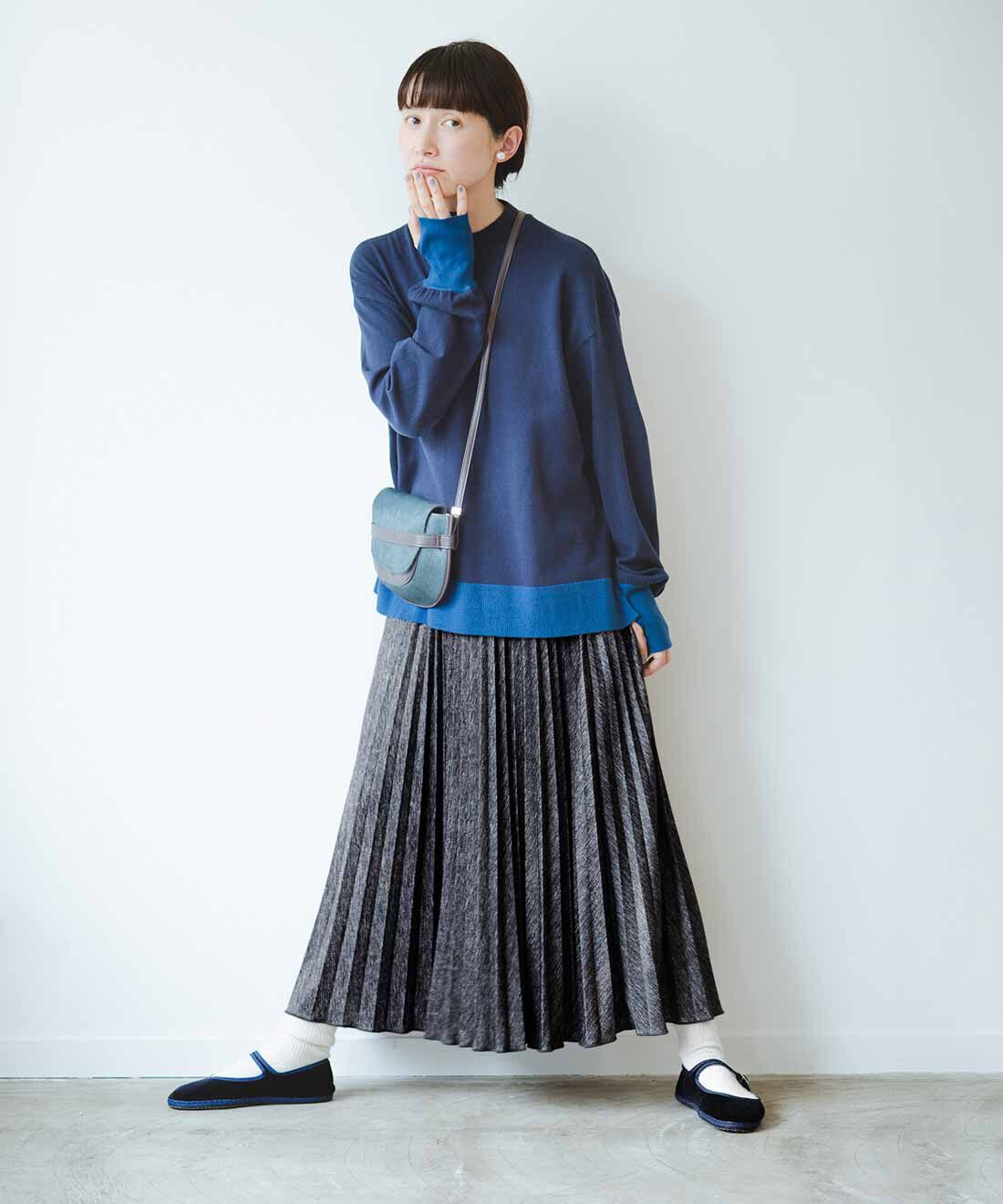 frauglatt|大人配色 プチハイネックのウォッシャブルニットトップスのコーディネート