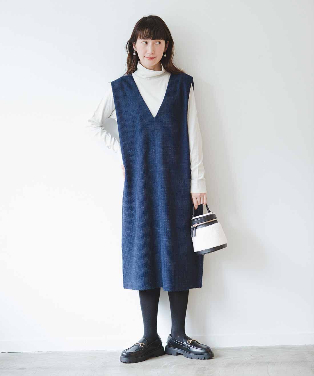 frauglatt|きれいめツイード調カットソーワンピースのコーディネート