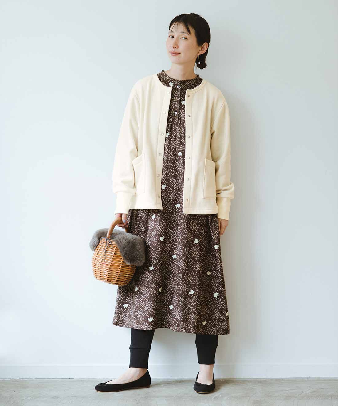 frauglatt|上品に着映えるかるホカ裏起毛カーディガンとすっきり見えらくふわ裏起毛レギンスパンツのコーディネート