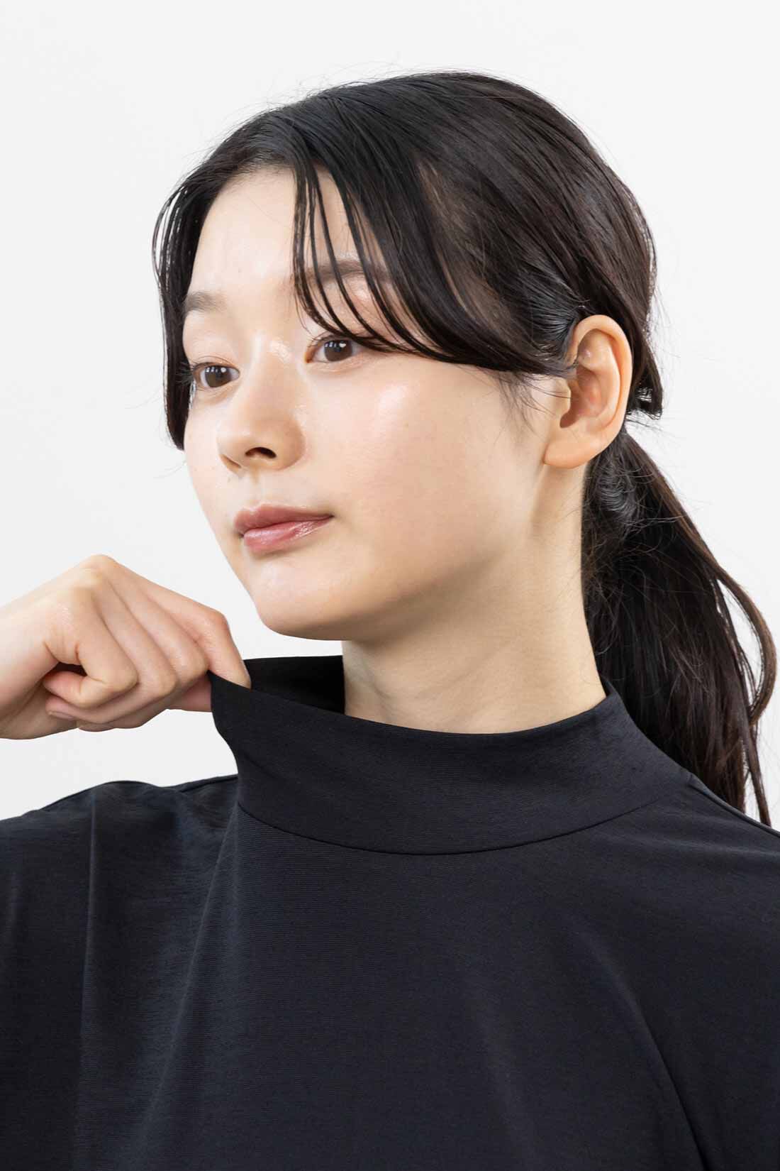 frauglatt［フラウグラット］|フラウグラット　すっぽり隠して伸びやからくちん♪ ハイネックカットソーチュニック〈UV対策/吸水速乾〉の会|プチハイネックで首まわりの日差しをカバー。