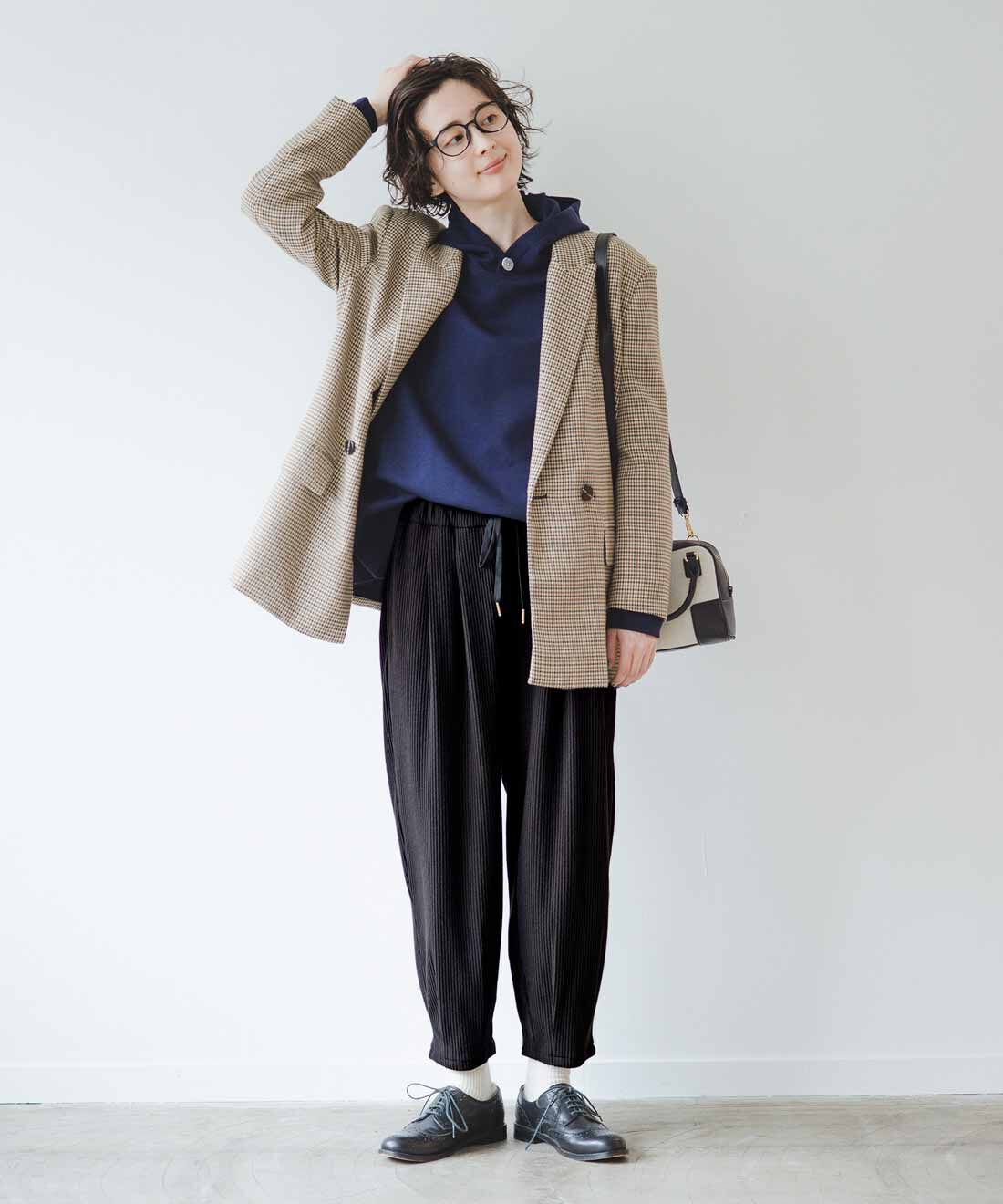 frauglatt|ニットコールふんわり美脚シルエットパンツのコーディネート