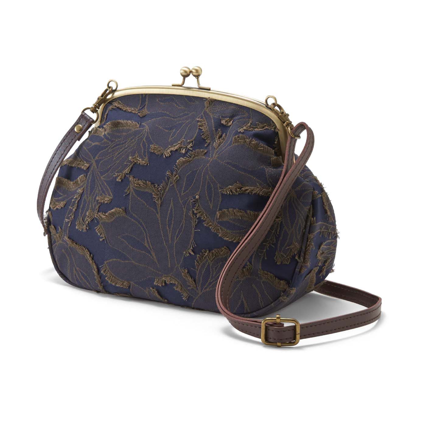 el:ment|el:ment　播州織カットジャカードの風合いを愉しむ がま口ショルダーバッグ